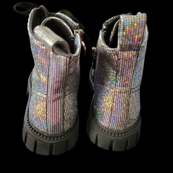 NIB Nova Kids Mini Disco Ball Size 12 Lace Up Boots Combat,Disco,box Has Damage - Picture 13 of 16